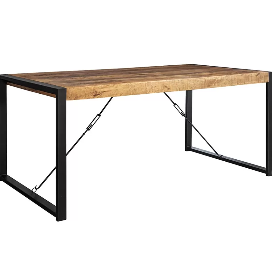 Eettafels>Straluma Industriële eettafel mangohout met zwart 160x90 cm