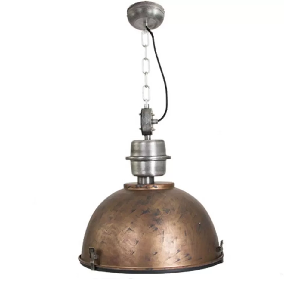 Eettafellampen | Woonkamerlampen>Straluma Industriële hanglamp bruin/brons tafel