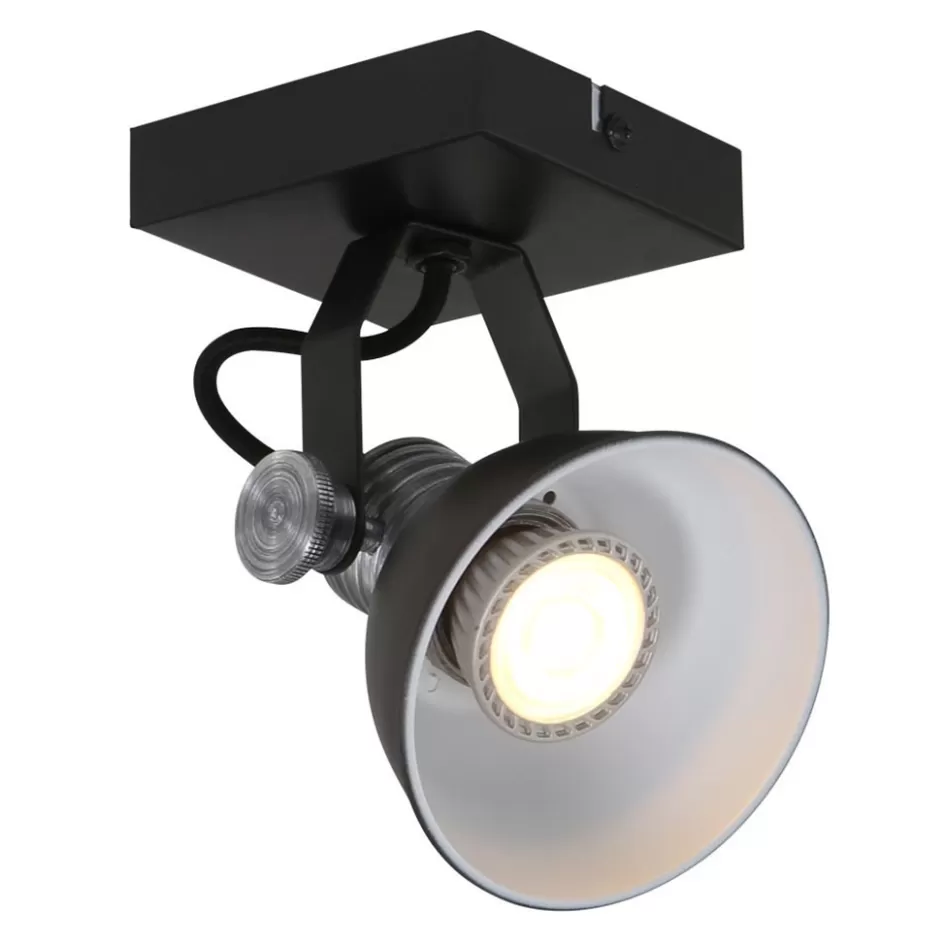 Plafondlampen | Wandlampen>Straluma Industriële plafond/wandspot zwart inclusief LED