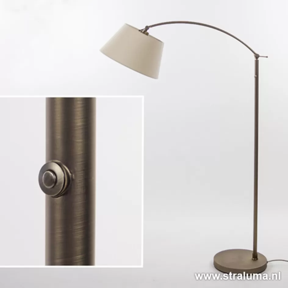 Leeslampen | Woonkamerlampen>Straluma Klassieke vloerlamp brons met creme kap