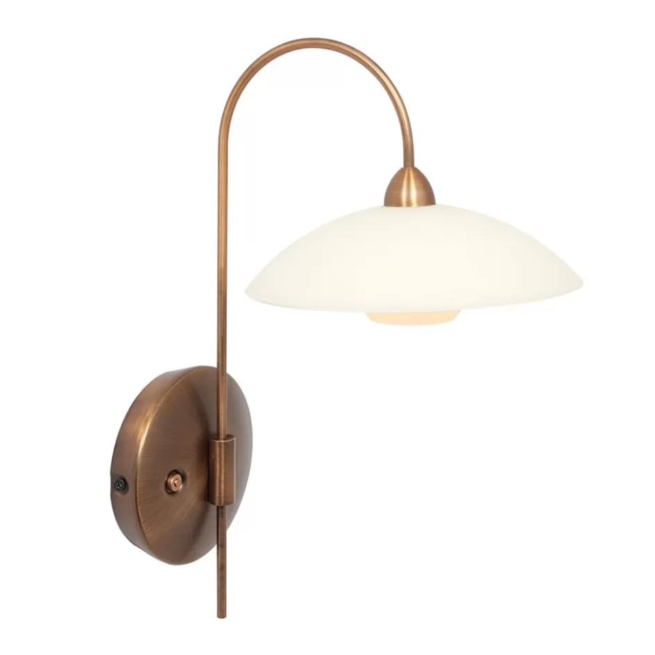 Wandlampen | LED Wandlampen>Straluma Klassieke wandlamp brons met creme glas incl LED