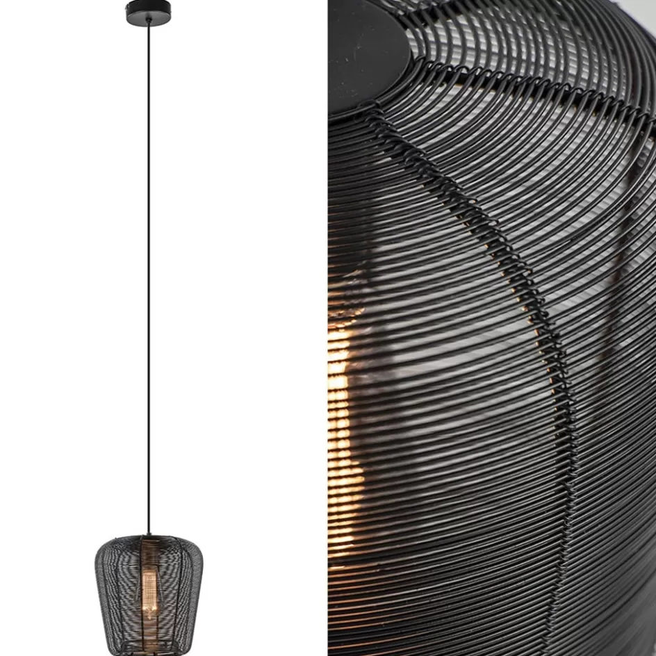 Draadlampen | Light and Living>Straluma Kleine draad hanglamp Adeta mat zwart