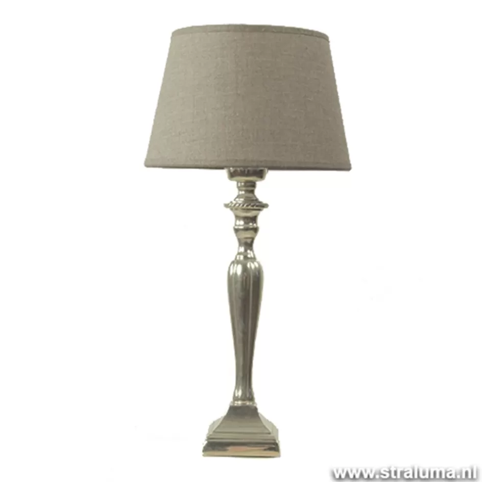 Klassieke Verlichting | Woonkamerlampen>Straluma Lampenkap taupe Drum 20 cm