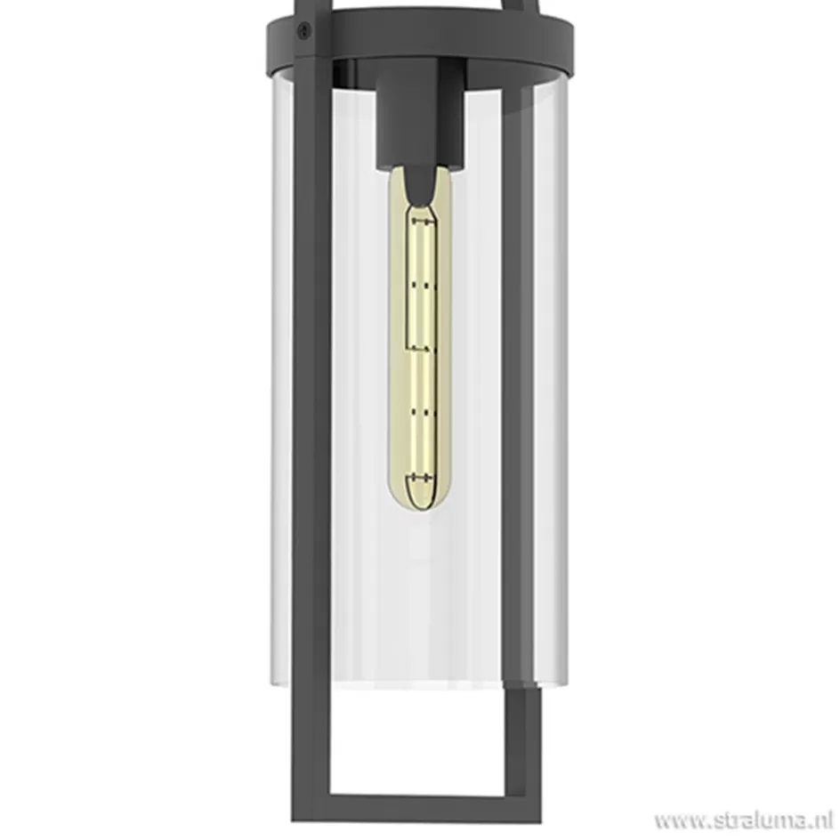 Wandlampen | Buitenlampen>Straluma Lantaarn buitenlamp antraciet met glas IP54