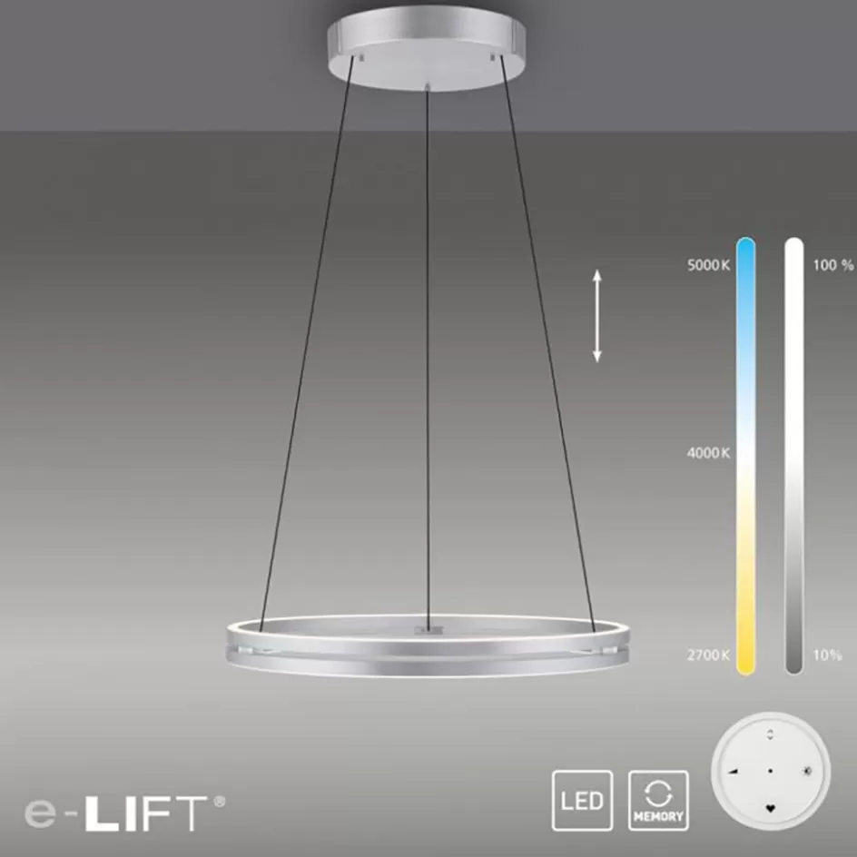 Hanglampen | Eettafellampen>Straluma LED hanglamp aluminium met E-Lift functie