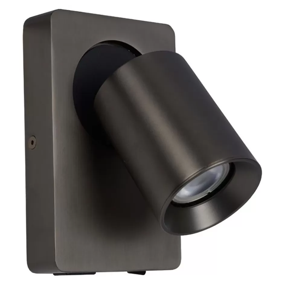 Wandlampen | LED Wandlampen>Straluma LED wandspot zwart staal met USB aansluiting