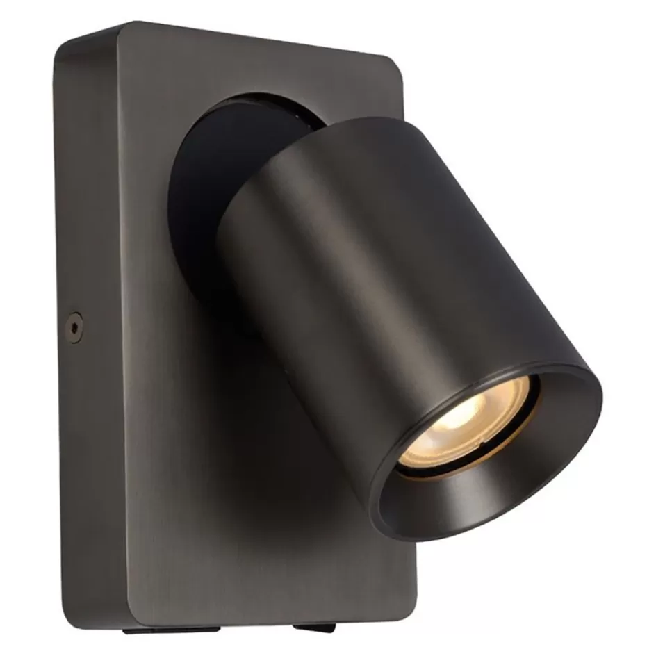 Wandlampen | LED Wandlampen>Straluma LED wandspot zwart staal met USB aansluiting