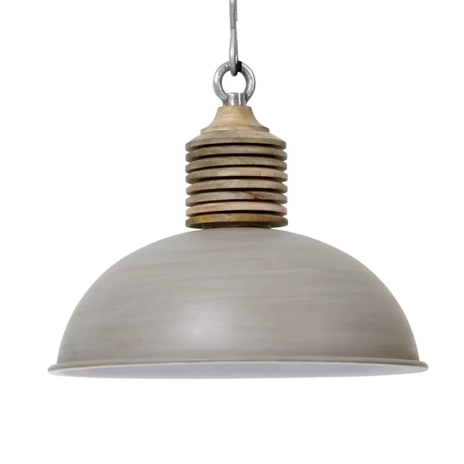 Eettafellampen | Light and Living>Straluma Light & Living hanglamp Avery grijs/hout