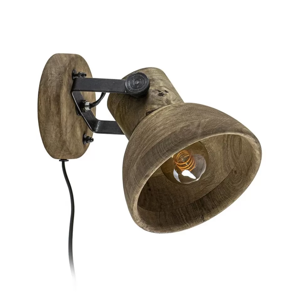 Light and Living | Woonkamerlampen>Straluma Light & Living wandlamp Ilanio hout met metaal