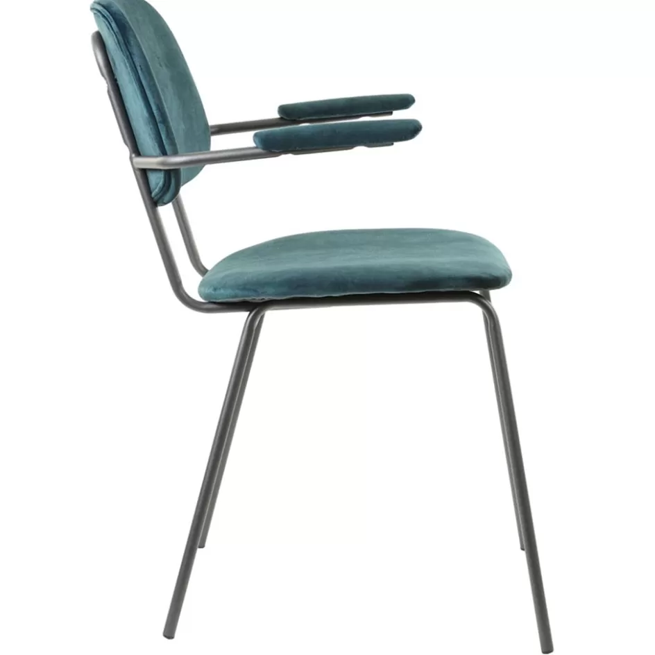 Light and Living | Eetkamerstoelen>Straluma Light and Living eetkamerstoel Emma velvet petrol