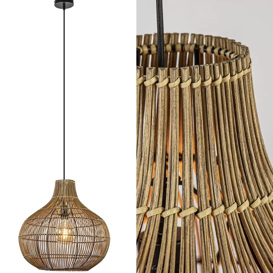 Eettafellampen | Light and Living>Straluma Light and Living hanglamp Pacino donker rotan