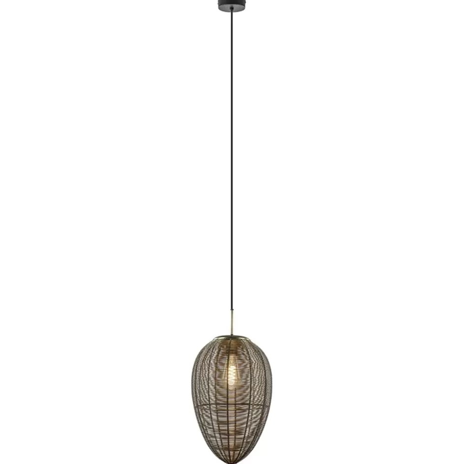 Draadlampen | Light and Living>Straluma Light and Living hanglamp Yaelle antiek brons met zwart