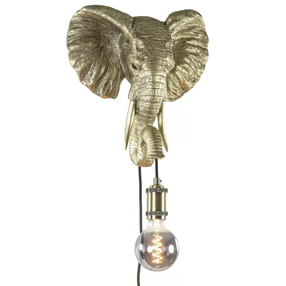 Light and Living | Woonkamerlampen>Straluma Light and Living wandlamp Elephant licht goud