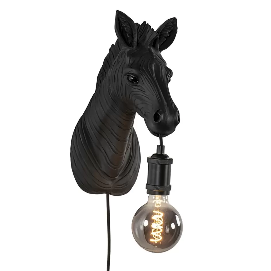 Wandlampen | Light and Living>Straluma Light and Living wandlamp Zebra mat zwart