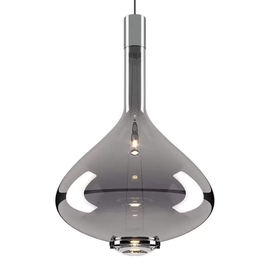 Hanglampen | Pendel Lampen>Straluma Luxe design hanglamp Sky-Fall chroom glas inclusief LED