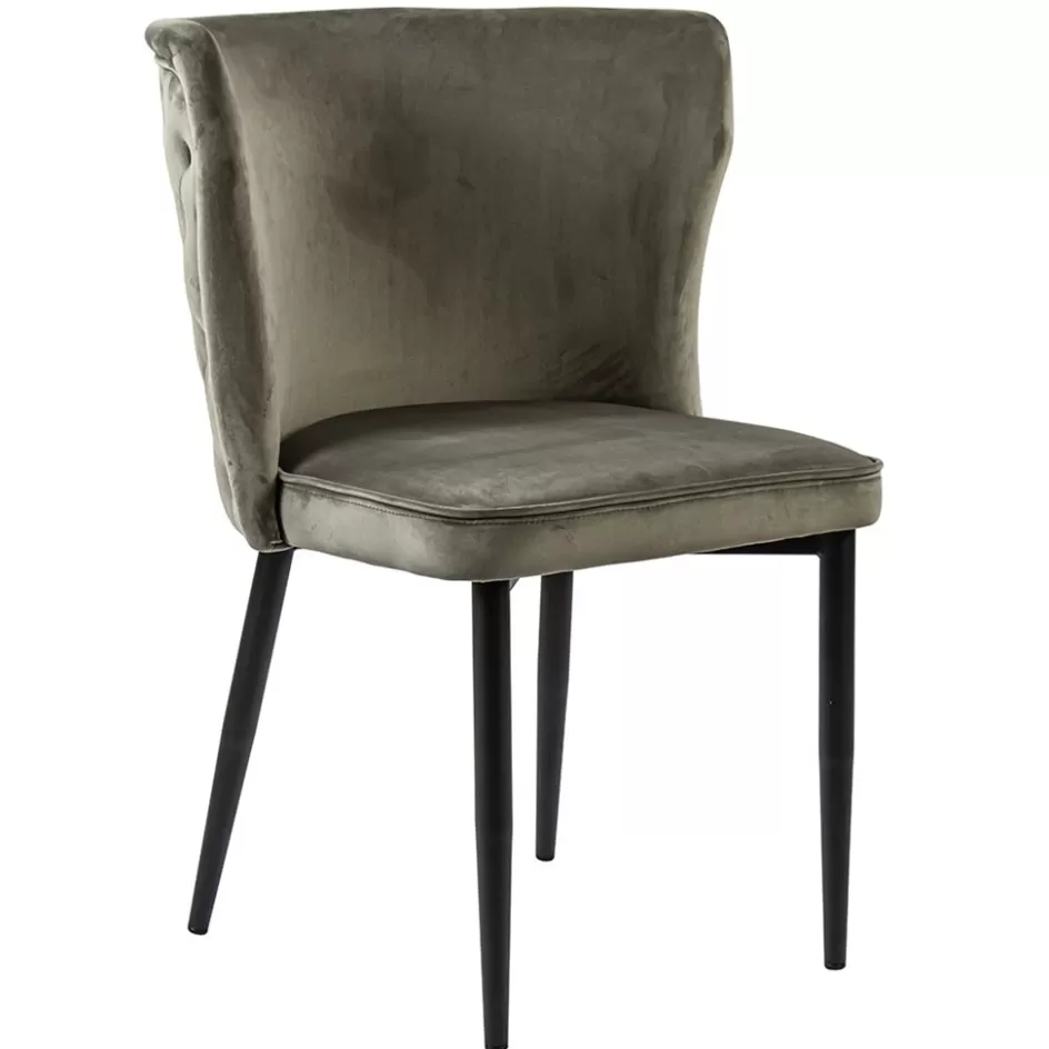 Eetkamerstoelen>Straluma Luxe eetkamerstoel taupe met zwarte poot