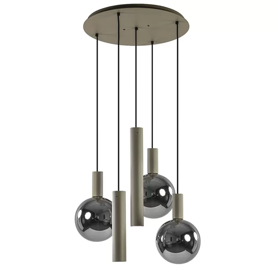 Hanglampen | Eettafellampen>Straluma Luxe hanglamp 5-lichts rond quartz