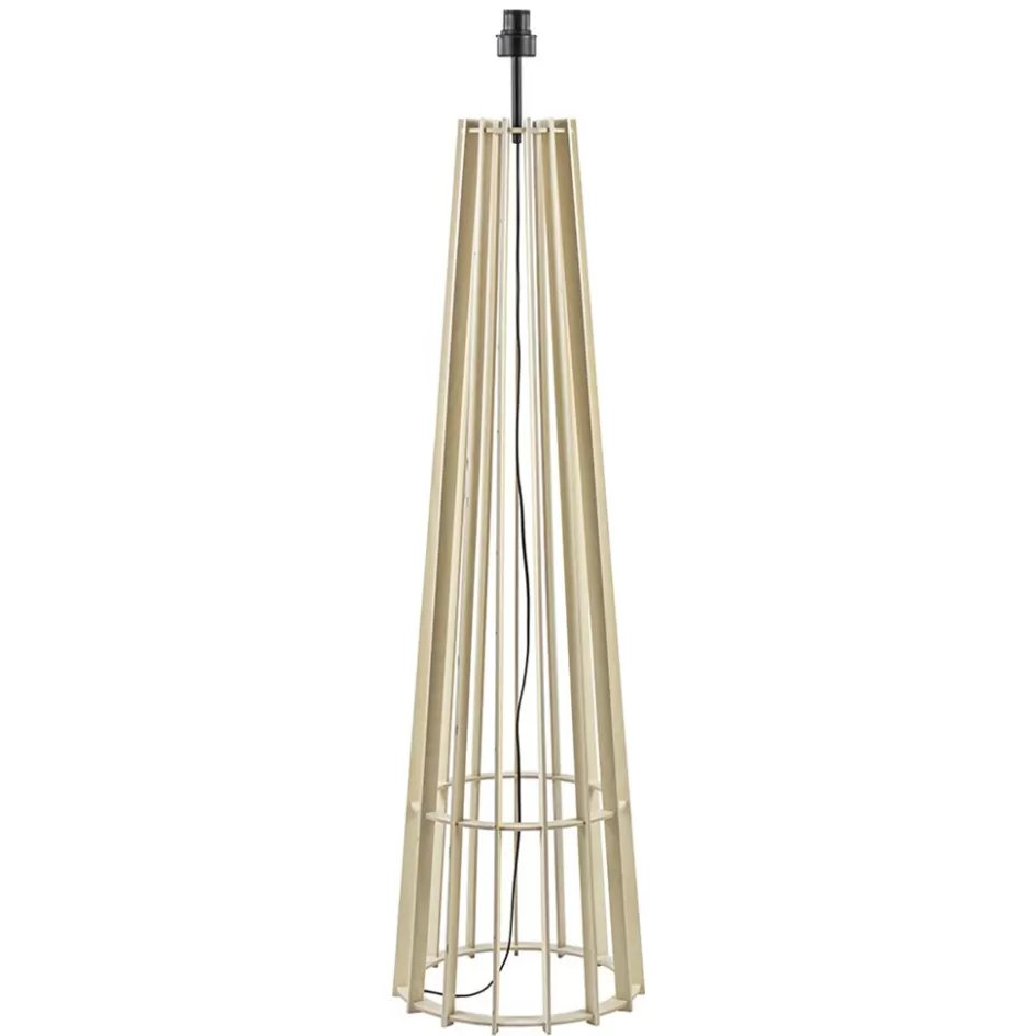 Vloerlampen | Lampenvoeten>Straluma Luxe lampvoet naturel hout exclusief kap