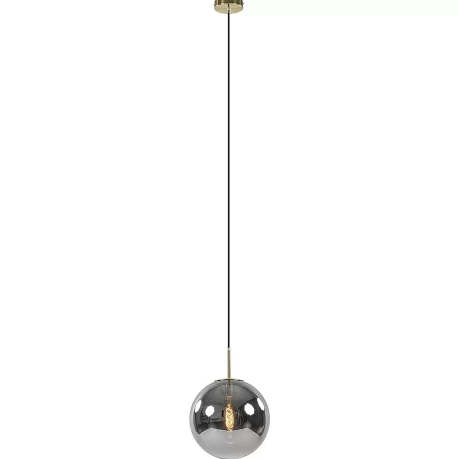 Light and Living | Woonkamerlampen>Straluma Luxe Light and Living hanglamp Medina brons met smoke glas