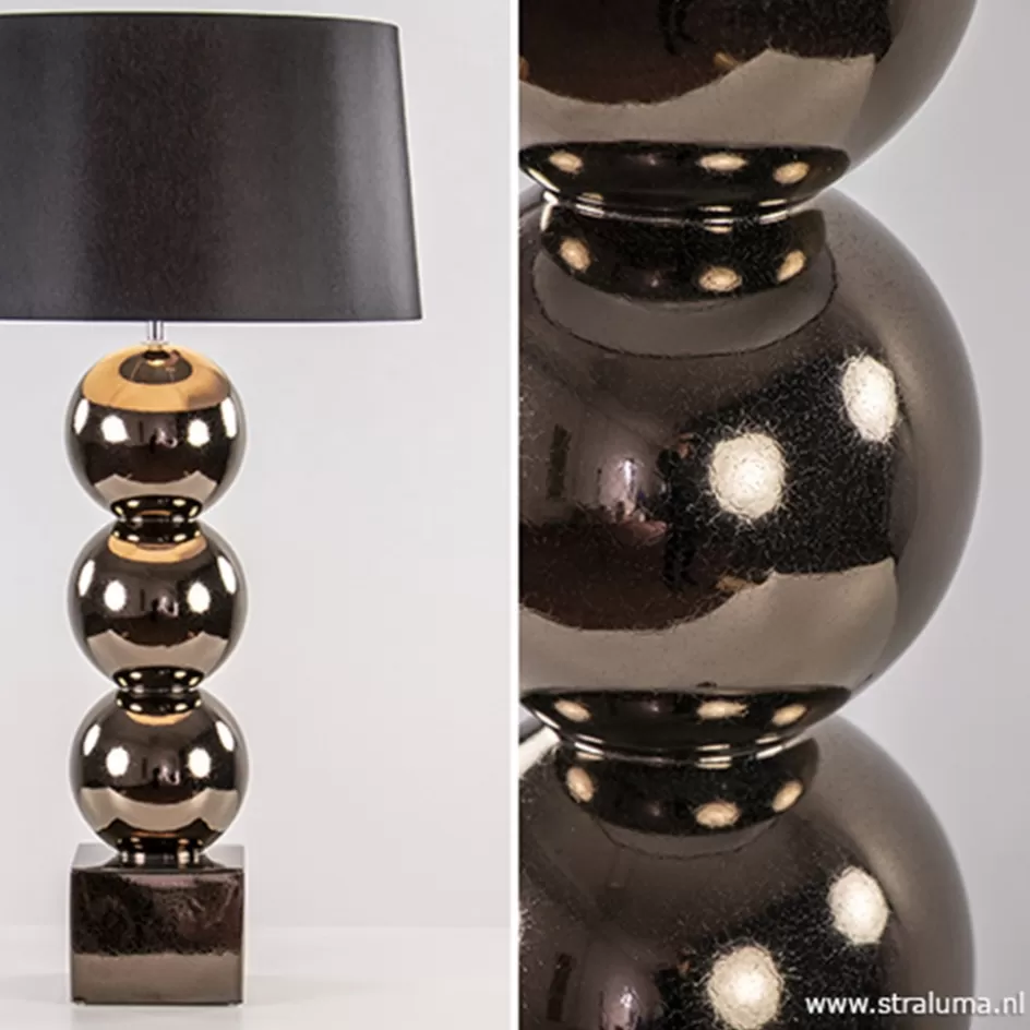 Schemerlampen | Slaapkamerlampen>Straluma Luxe tafellamp bol brons exclusief kap