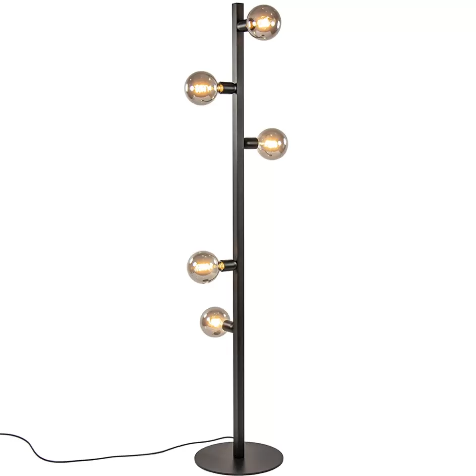 Vloerlampen | Design Verlichting>Straluma Mat zwart metalen vloerlamp met E27 fittingen