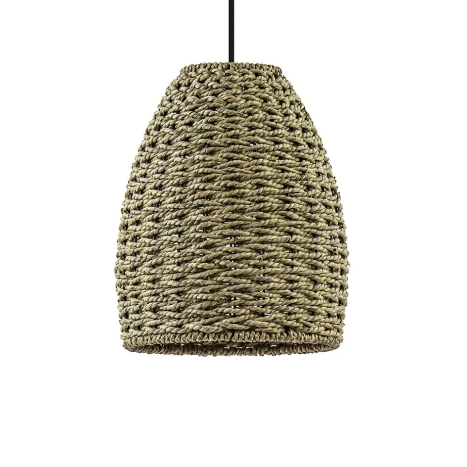 Hanglampen | Beach Verlichting>Straluma Mat zwarte hanglamp met touw