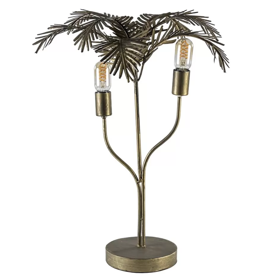 Tafellampen | Light and Living>Straluma Metalen tafellamp Palm antiek brons Light and Living