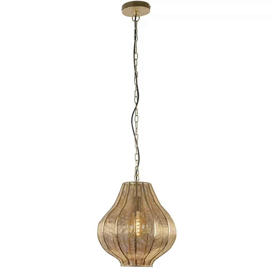 Eettafellampen | Light and Living>Straluma Micha grote goud hanglamp oosters landelijk Light & Living