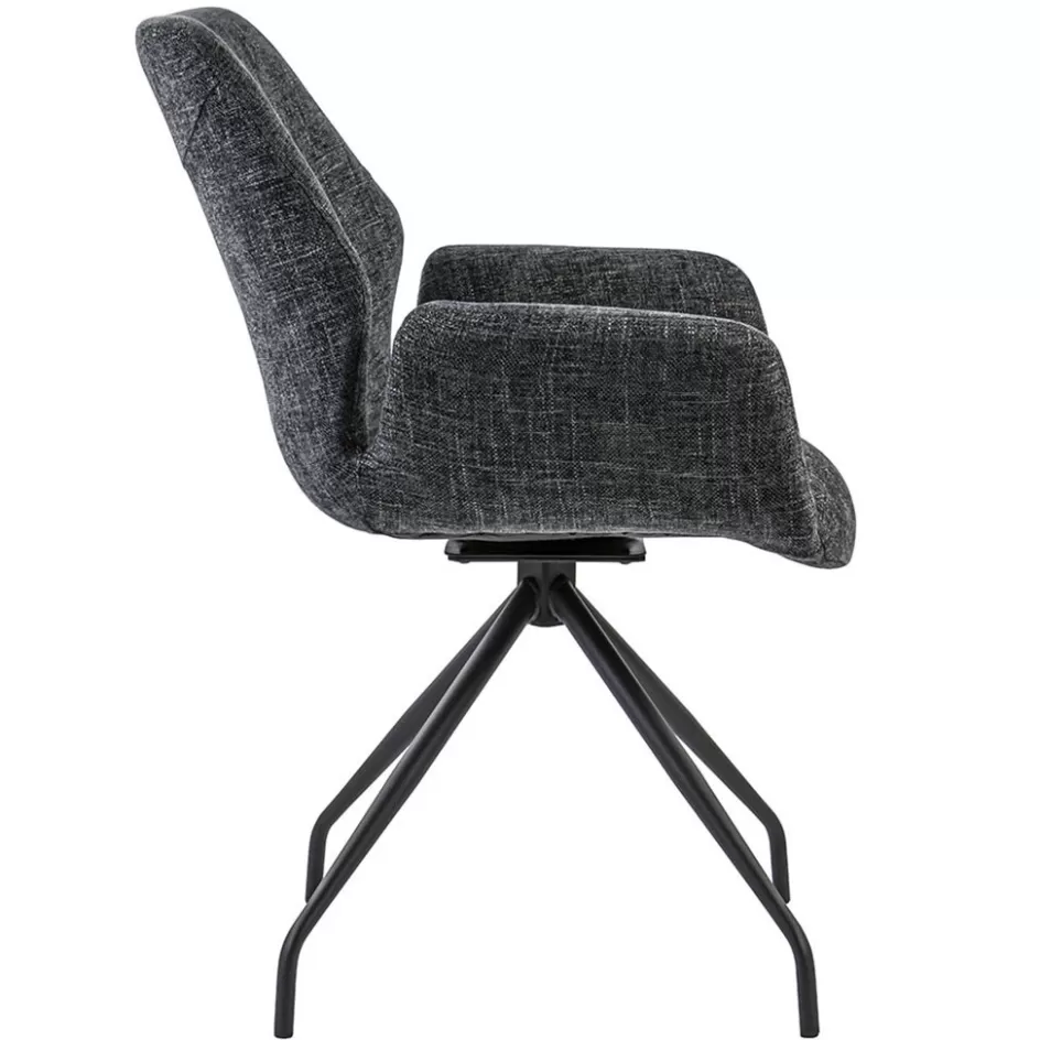 Eetkamerstoelen>Straluma Moderne armstoel donker grijs draaibaar met return-system