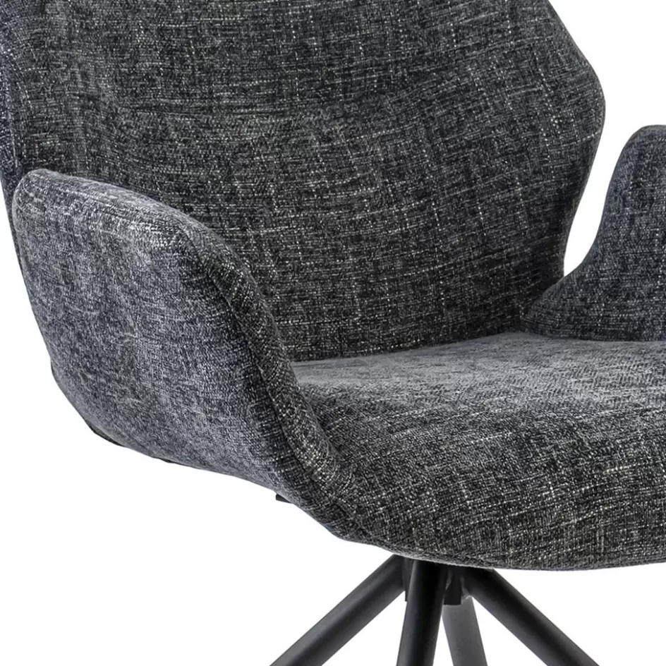 Eetkamerstoelen>Straluma Moderne armstoel donker grijs draaibaar met return-system