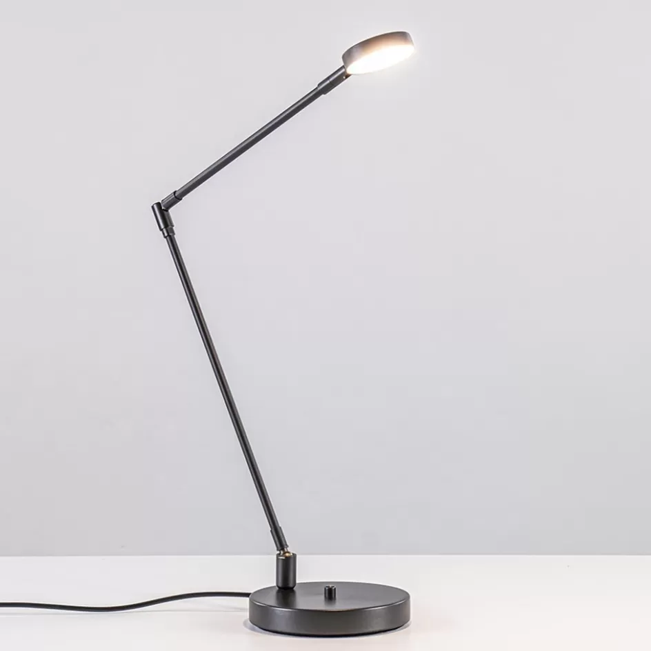 Tafellampen | Bureaulampen>Straluma Moderne bureaulamp zwart staal met dimbaar LED