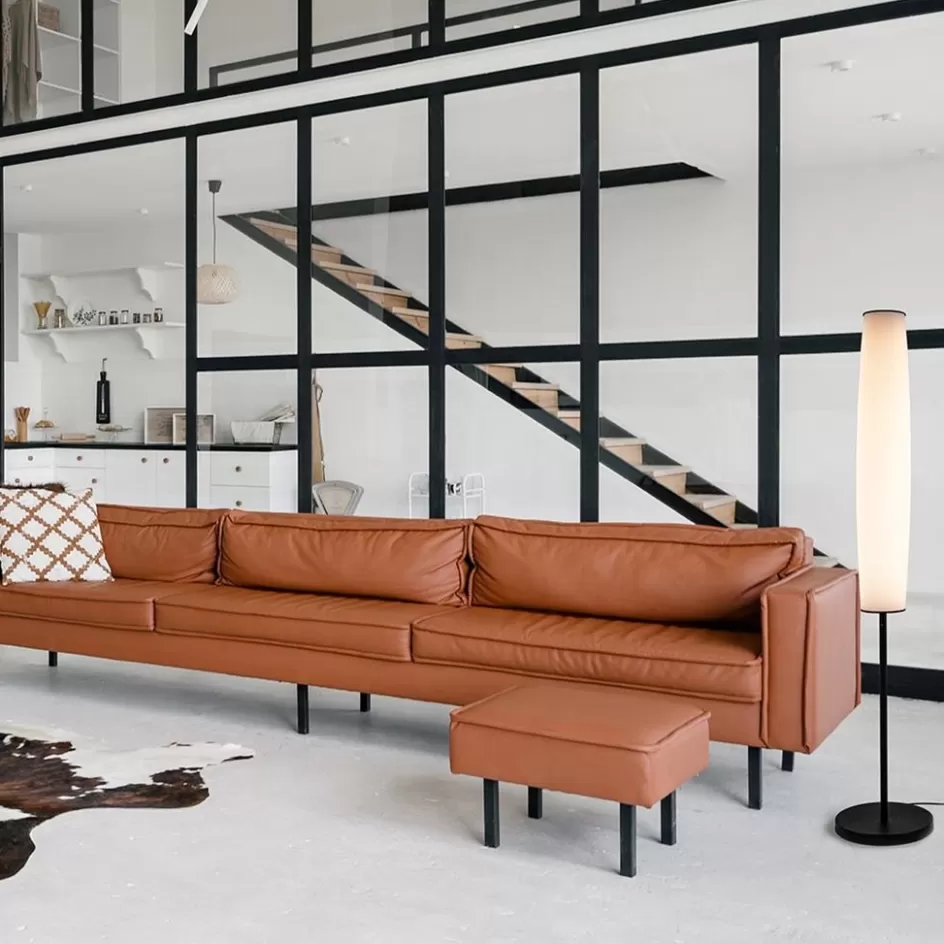 Vloerlampen | LED Vloerlampen>Straluma Moderne design vloerlamp zwart met opaal glas dim to warm