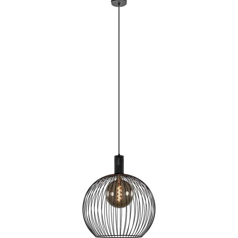 Draadlampen | Eetkamerverlichting>Straluma Moderne draad hanglamp mat zwart 50 cm