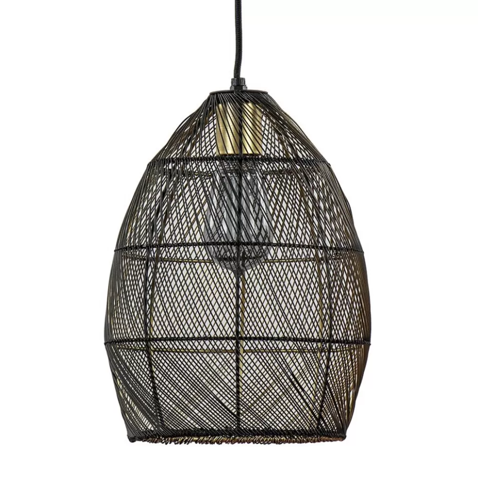 Draadlampen | Light and Living>Straluma Moderne draad hanglamp Meya zwart met goud