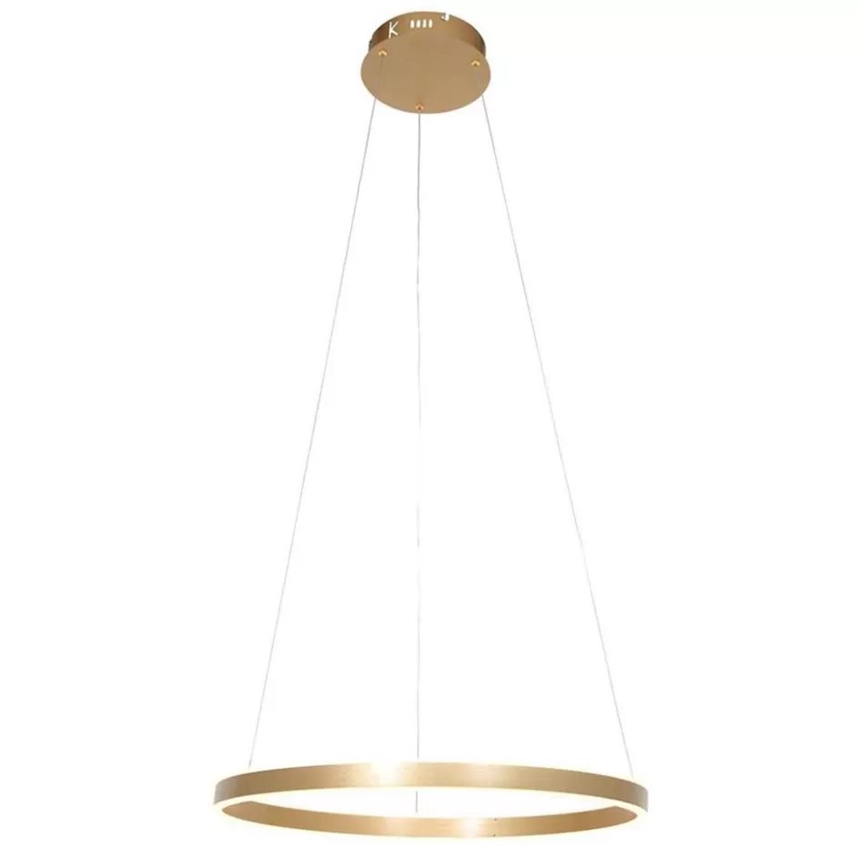 Hanglampen | Eettafellampen>Straluma Moderne hanglamp ring goud met geïntegreerd LED