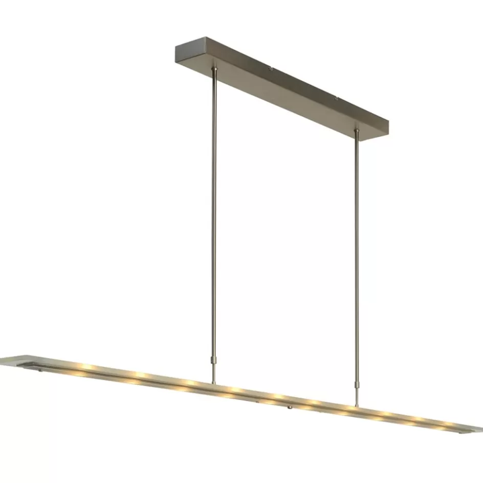 Hanglampen | Eettafellampen>Straluma Moderne LED hanglamp nikkel met helder glas