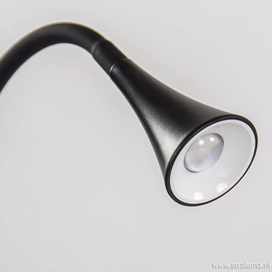 Bedlampjes | Klemlampen>Straluma Moderne LED klemspot leeslamp zwart