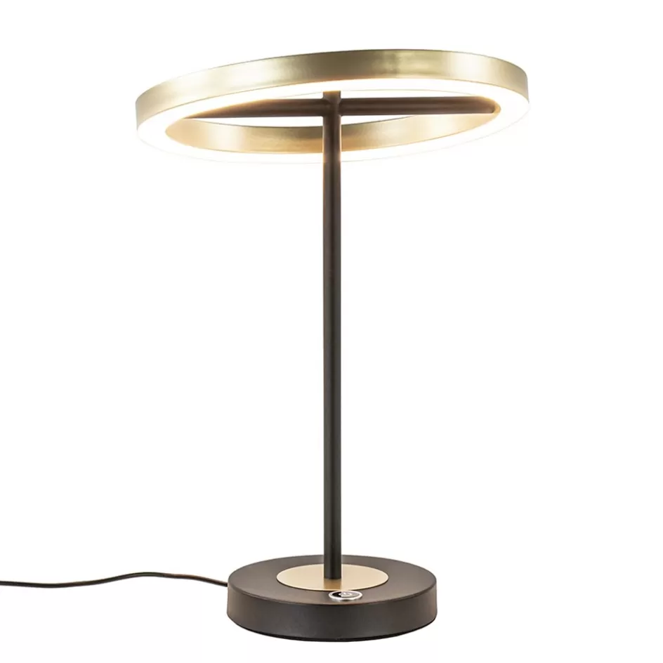 Tafellampen | LED Tafellampen>Straluma Moderne LED tafellamp zwart/goud dimbaar