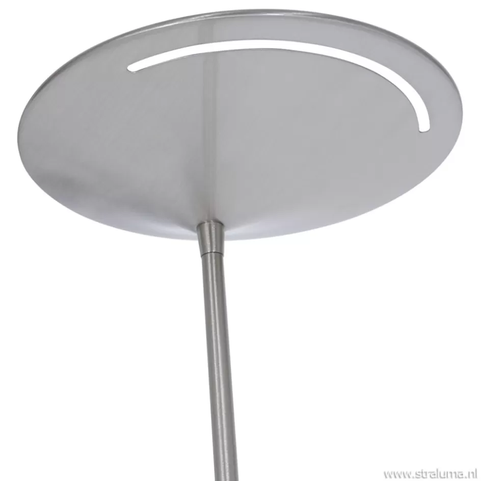 Vloerlampen | Leeslampen>Straluma Moderne LED uplighter met leeslamp geborsteld staal