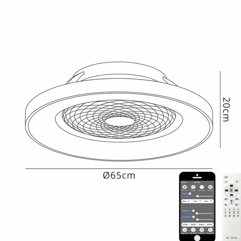 Plafondlampen | Plafondventilatoren met lamp>Straluma Moderne plafondventilator grijs met geintegreerd LED