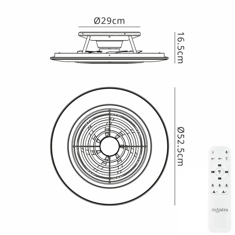 Plafondlampen | Plafondventilatoren met lamp>Straluma Moderne plafondventilator inclusief dimbaar LED klein