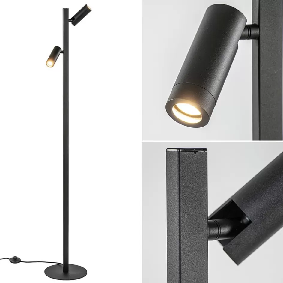 Vloerlampen | Scandinavische Verlichting>Straluma Moderne vloerlamp met verstelbare spots zwart/goud