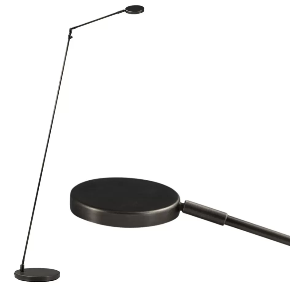 Vloerlampen | Leeslampen>Straluma Moderne vloerlamp/leeslamp zwart LED dim-to-warm