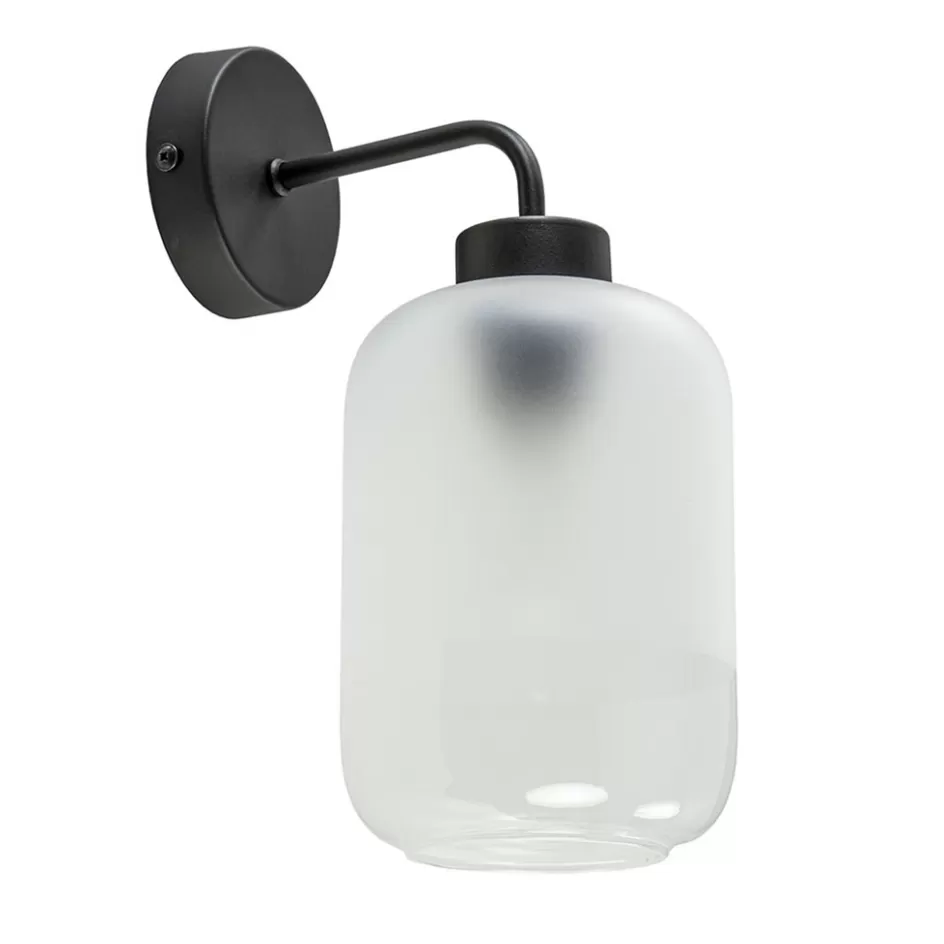 Wandlampen | Scandinavische Verlichting>Straluma Moderne wandlamp zwart met helder/mat glas