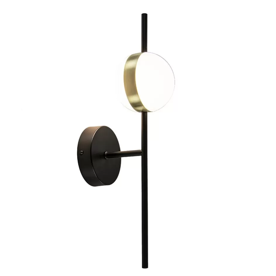 Wandlampen | LED Wandlampen>Straluma Moderne wandlamp zwart met witte bol incl LED