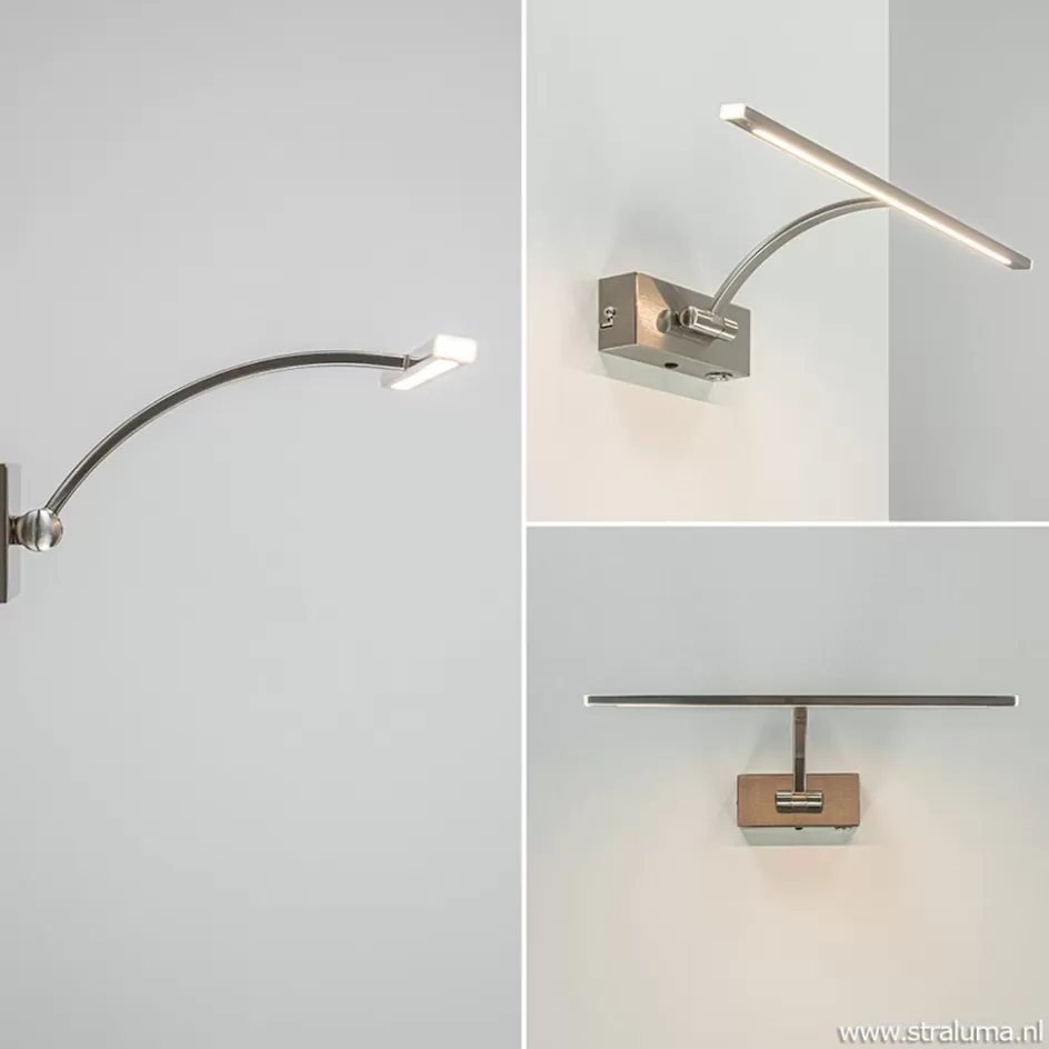 Wandlampen | Keukenverlichting>Straluma Nikkel LED wandlamp voor boven schilderij