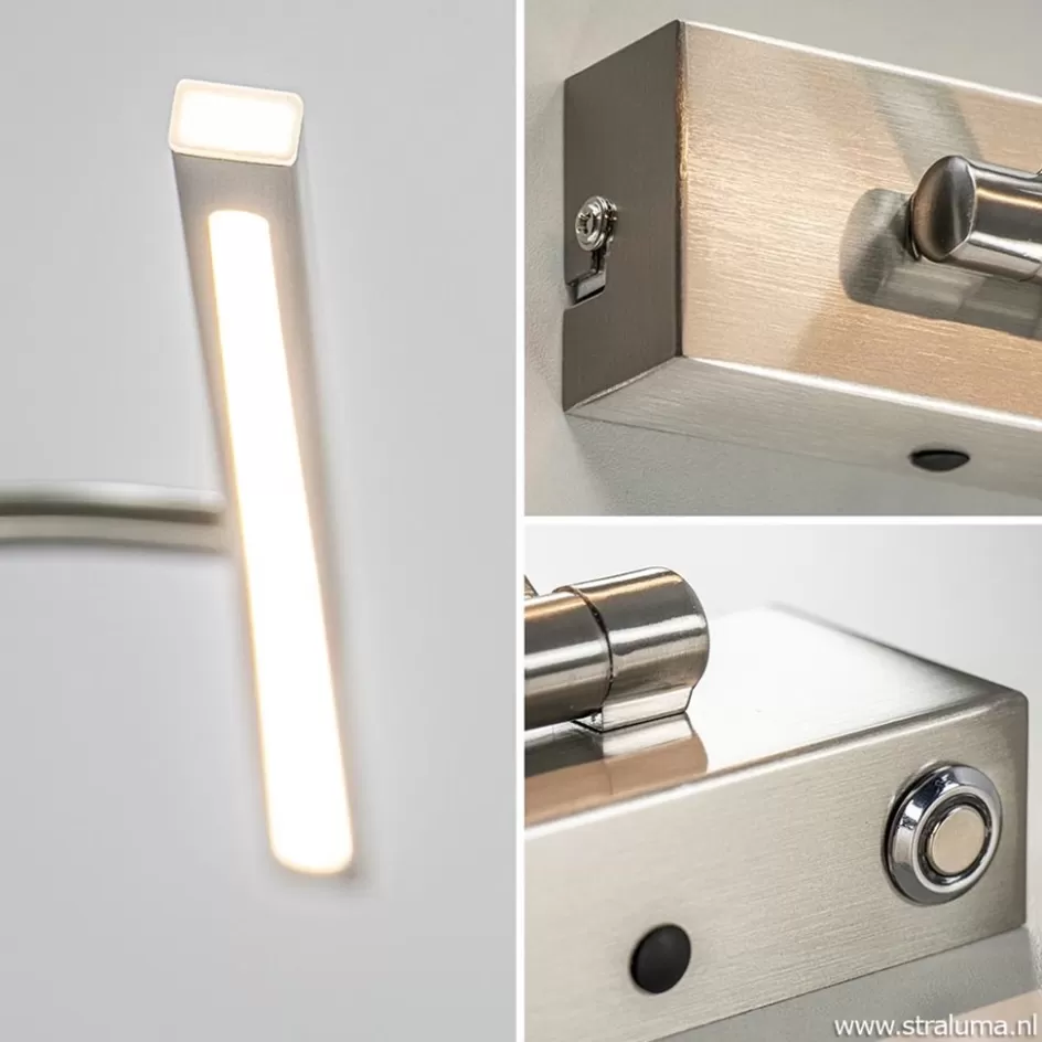 Wandlampen | Keukenverlichting>Straluma Nikkel LED wandlamp voor boven schilderij