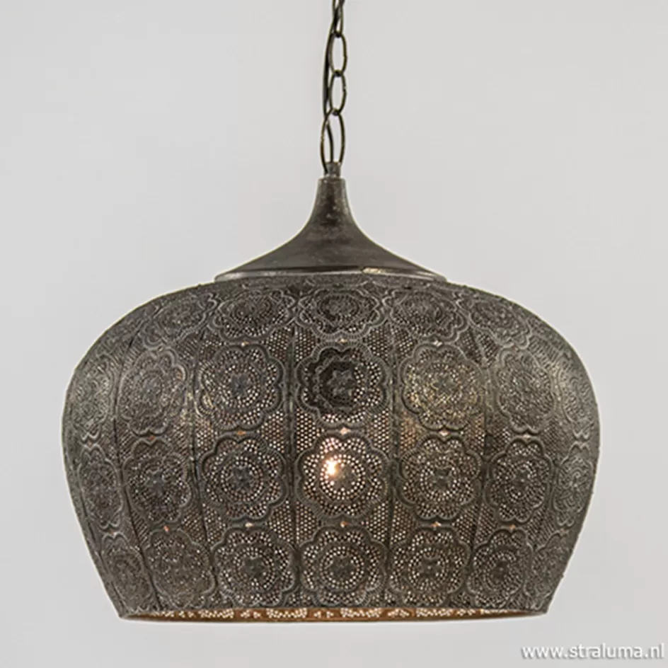 Eettafellampen | Light and Living>Straluma Oosterse hanglamp Emine goud/bruin