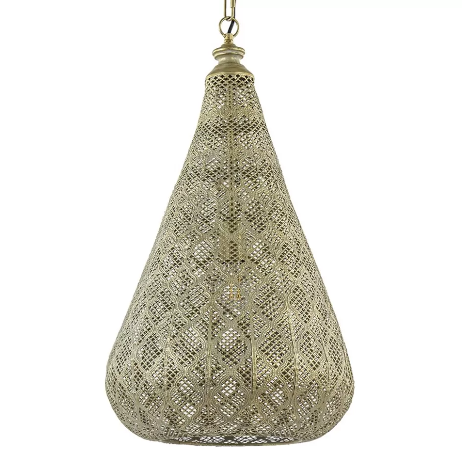 Hanglampen | Pendel Lampen>Straluma Oosterse hanglamp kegel goud groot