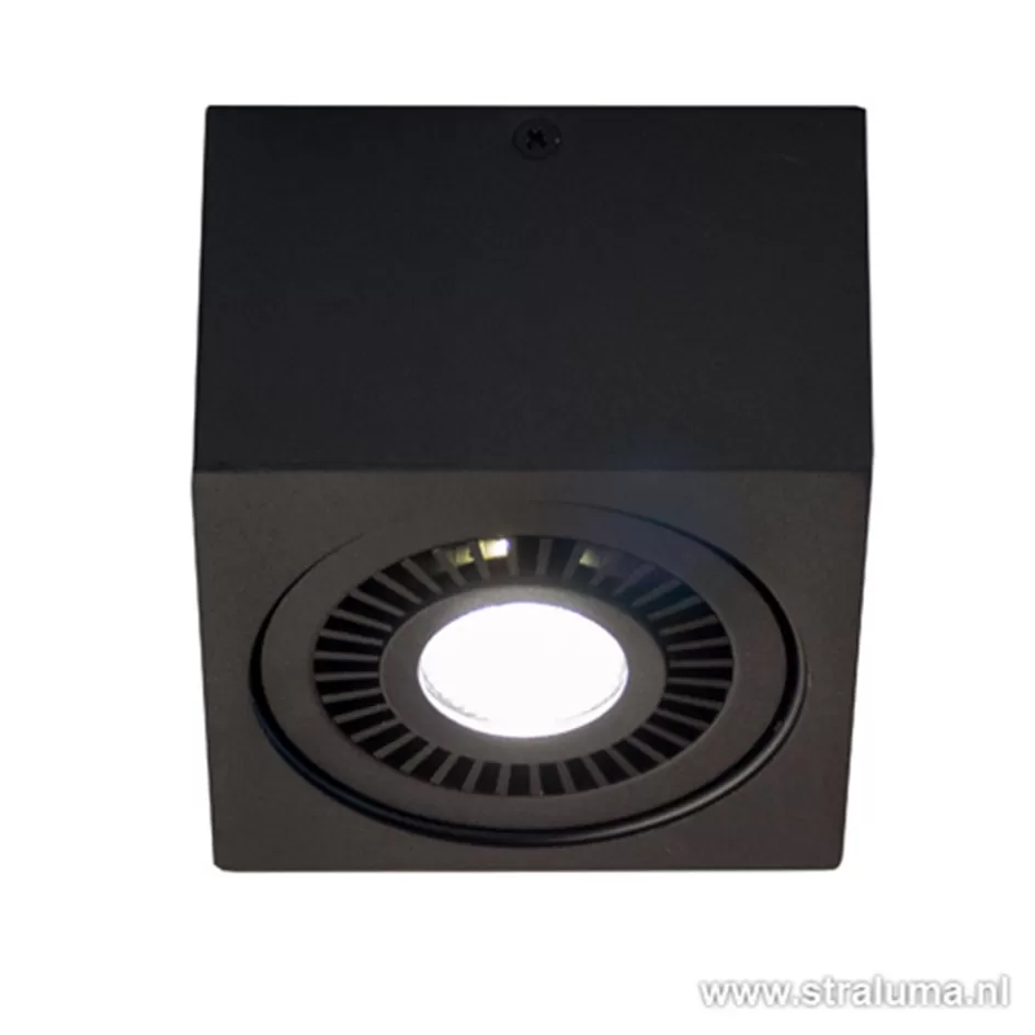 Plafondlampen | Opbouwspots>Straluma Opbouwspot box zwart 1-lichts led